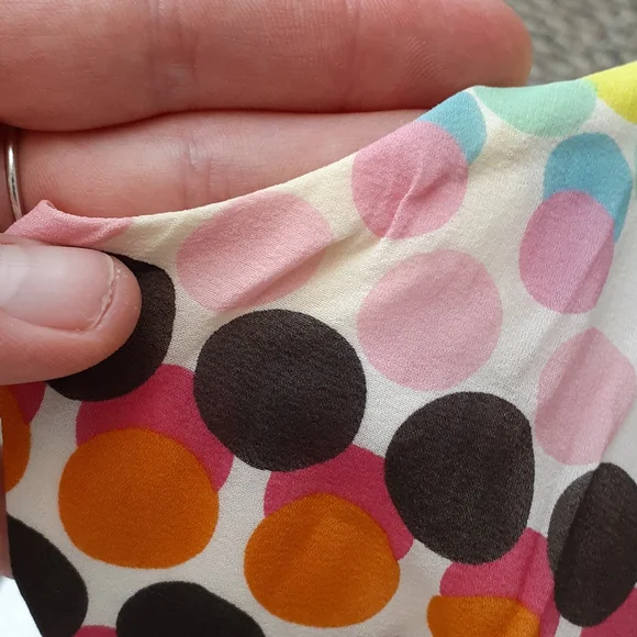 Lafayette rainbow polka dot silk wrap blouse size 14 - Picture 10 of 10